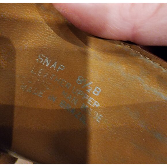 Vintage Steve Madden Brown Leather Heeled Mid-Calf Boots Size 8.5 B - Picture 10 of 14